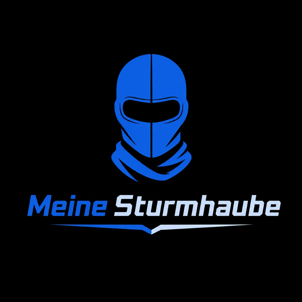Meine Sturmhaube Logo auf schwarzem Hintergrund für sturmhaube